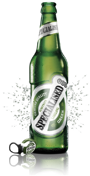 Picture of label on beer glass